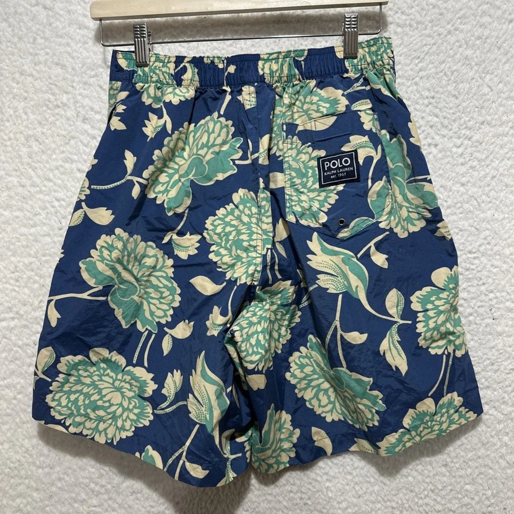 Polo Sport Ralph Lauren Swim Trunks Shorts Men's S Floral Pocket Drawstring Logo